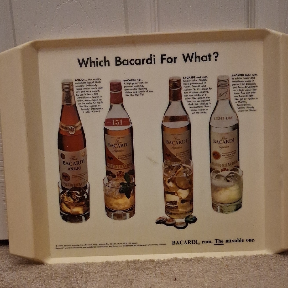 1972 Bacardi Rum Vintage Serving Tray